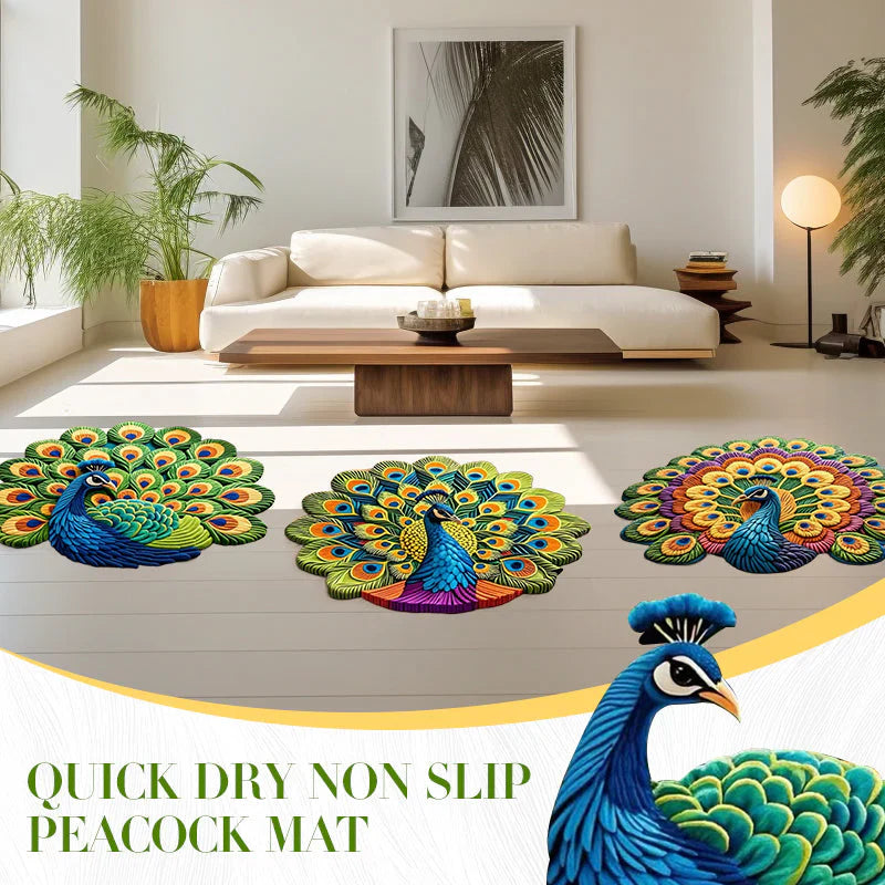 Royal Peacock Design Floor Mat – Buy 2 Get 1 Free (3MATS)